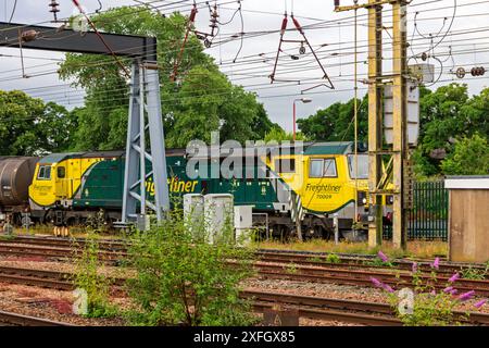 70009, kurz vor der Abfahrt der Preston Docks Line, bearbeitete die 6M43 0226 Haverton Total Colas bis Colas Ribble Rail. Stockfoto