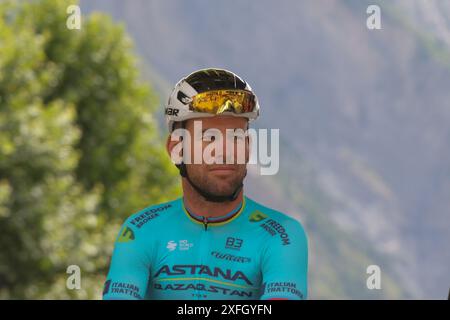 Mark Cavendish auf der fünften Etappe der Tour de France 2024 stellte mit 35 Etappensiegen einen historischen Rekord auf Stockfoto