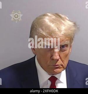 Ehemaliger Präsident der Vereinigten Staaten, Donald Trump, Fahndungsfoto, 1923 Stockfoto