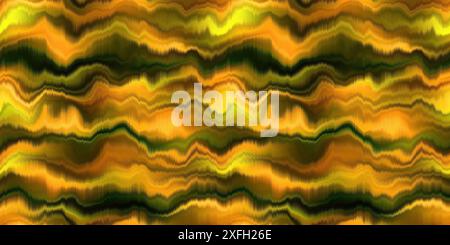 Unscharfe Seide stimmungsvolle horizontale Streifenstruktur Hintergrund. Welliges, unregelmäßiges, nahtloses Kantenmuster der Blutungswelle. Atmosphärisches ombre verzerrtes Banner Stockfoto