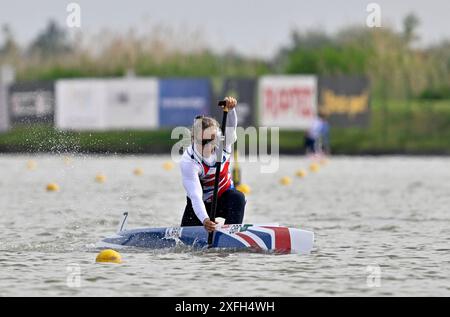 Szeged. Ungarn. 12. Mai 2024. Die ICF 2024 Canoe Sprint World Cup und Paracanoe World Championships. Szeged Olympic Wasserpark. Katie Reid (GBR) während der Paracanoe-Weltmeisterschaft/Kanu-Sprint-Weltmeisterschaft in Szeged, Ungarn. Stockfoto