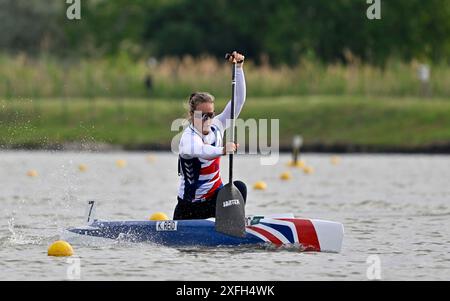 Szeged. Ungarn. 12. Mai 2024. Die ICF 2024 Canoe Sprint World Cup und Paracanoe World Championships. Szeged Olympic Wasserpark. Katie Reid (GBR) während der Paracanoe-Weltmeisterschaft/Kanu-Sprint-Weltmeisterschaft in Szeged, Ungarn. Stockfoto