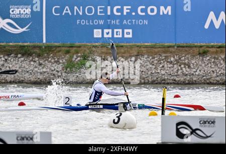 Szeged. Ungarn. 12. Mai 2024. Die ICF 2024 Canoe Sprint World Cup und Paracanoe World Championships. Szeged Olympic Wasserpark. Emily Lewis (GBR) während der Paracanoe-Weltmeisterschaft/Kanu-Sprint-Weltmeisterschaft in Szeged, Ungarn. Stockfoto