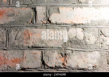 Alte rote Ziegelsteine Nahaufnahme. Alte rote Backsteinmauer. Stockfoto