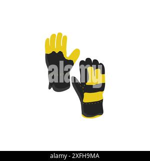 Vektorsymbol für Builder Handschuhe. Logo des Handschutzes im Produktionsvektor. Dicke technische Handschuhe Vektor. Stock Vektor