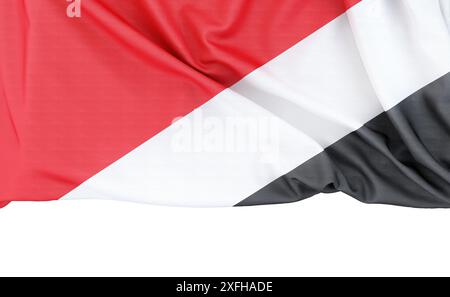 Flagge von Sealand isoliert auf weißem Hintergrund mit Kopierraum unten. 3D-Rendering Stockfoto