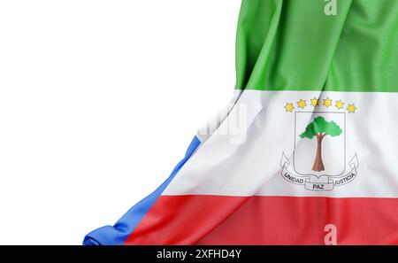 Flagge von Äquatorialguinea mit leerem Platz links. Isoliert. 3D-Rendering Stockfoto