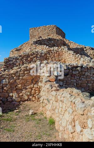 Zitadelle auf der Dorfmauer von Tuzigoot Pueblo Ruine Stockfoto