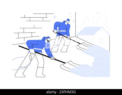 Kommerzielle Schnee- und Eisentfernung abstrakte Konzeptvektorillustration. Stock Vektor