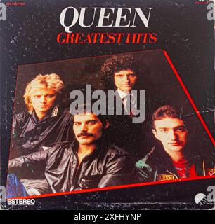 Vintage-Plattencover Queen Greatest Hits Stockfoto