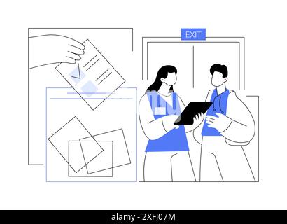 Abruf der abstrakten Konzeptvektorillustration beenden. Stock Vektor