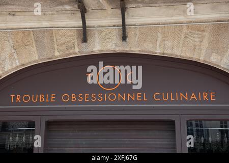 Bordeaux , Frankreich - 06 26 2024 : toc Shop Trouble obsessionnel culinaire Logo Marke und Text Schild Geschäft französischer Spezialist und Referenz in Küche ut Stockfoto