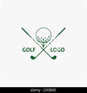 Golfschläger und -Ball für das Logo des Golfschlägers Stock Vektor