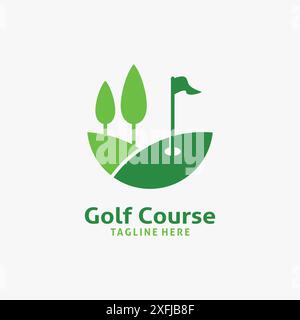 Symbol des Golfplatzes für das Golflogo Stock Vektor