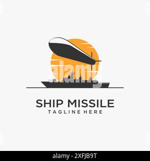 Logodesign für Schiffsraketen Stock Vektor