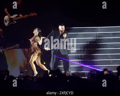 Sänger Ricky Martin trat am Mittwoch, 03. Juli 2024 während des Musikfestivals Iconica in Sevilla auf Cordon Press Credit: Live Media Publishing Group/Alamy Live News Stockfoto