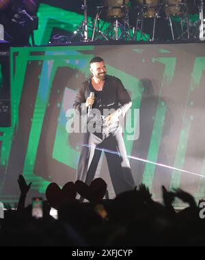Sänger Ricky Martin trat am Mittwoch, 03. Juli 2024 während des Musikfestivals Iconica in Sevilla auf Cordon Press Credit: Live Media Publishing Group/Alamy Live News Stockfoto