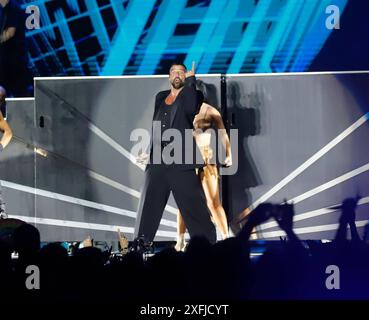Sänger Ricky Martin trat am Mittwoch, 03. Juli 2024 während des Musikfestivals Iconica in Sevilla auf Cordon Press Credit: Live Media Publishing Group/Alamy Live News Stockfoto