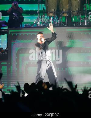 Sänger Ricky Martin trat am Mittwoch, 03. Juli 2024 während des Musikfestivals Iconica in Sevilla auf Cordon Press Credit: Live Media Publishing Group/Alamy Live News Stockfoto