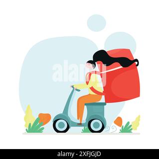 Food Delivery Service Konzept, flache Design Vektor Illustration Nahaufnahme Stock Vektor