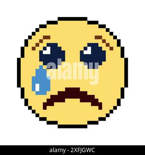 Emoticon und Emoji Lächeln, Pixel-Kunst-Design-Vektor-Illustration Stock Vektor