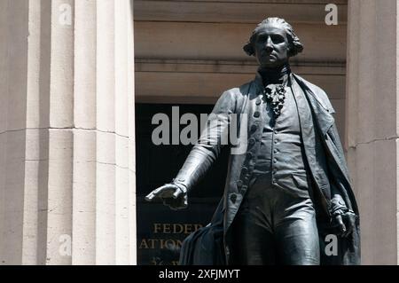 USA, New York, Manhattan, Statue of George Washington von John Quincy Adams Ward, Datum 1883 Stockfoto