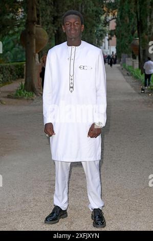 Seydou Sarr bei der 64. Verleihung der Globi d'Oro 2024 in der Accademia Tedesca di Roma Villa Massimo. Rom, 03.07.2024 Stockfoto