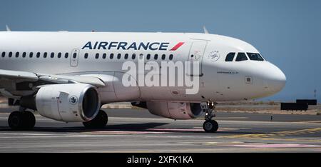 Teneriffa, Spanien, 23. juni 2024. Air France Airbus A319-111. Bild eines Flugzeugs der Air France Airlines, das auf Teneriffa fährt Stockfoto