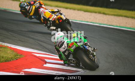 Oschersleben, Deutschland, 09. Juni 2019: Rennen-Superbike treten in der Motorsport Arena in Oschersleben zur FIM Langstrecken-Weltmeisterschaft an Stockfoto