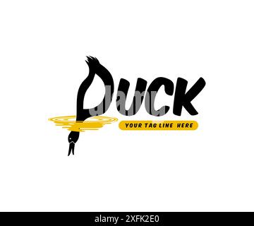 Entenlogo, Logo für Entenfleisch, Restaurant, Bistro, Café Stock Vektor
