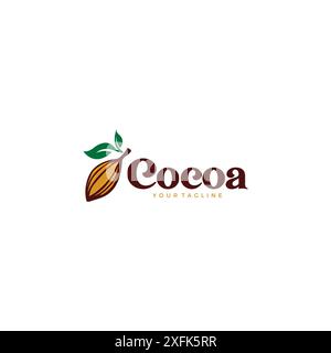 Cocoa Logo Vektor-Illustration. Schokoladen-Logo-Vorlage Stock Vektor