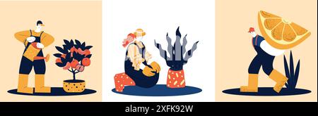 Gartenarbeit und die Schönheit der Natur Stock Vektor