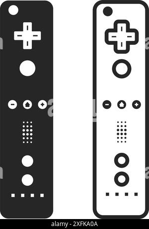 Set aus einer schwarzen Gamepad-Vorlage flache Symbole, flache Design-Vektor-Illustration, Spielekonzept Stock Vektor
