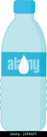 Flasche Wasser, isoliert auf einem transparenten Hintergrund, flache Design-Vektor-Illustration, für Grafik- und Webdesign Stock Vektor