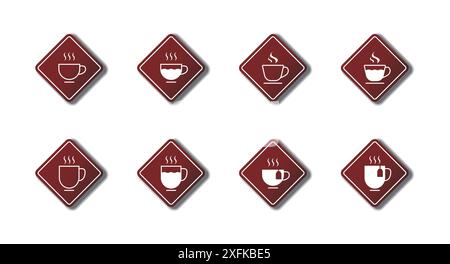 Symbol für Kaffee und Tee. Illustration des flachen Vektors. Stock Vektor