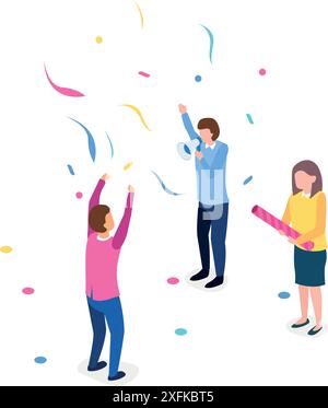 Business Success Konzept auf transparentem Hintergrund, isometrische flache Design-Vektorillustration Stock Vektor
