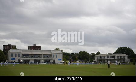 Beckenham, England. Juli 2024. Ein allgemeiner Blick auf das County Ground, Beckenham während des ersten Tages des Tourspiels zwischen dem First-Class County Select XI und West Indies. Kyle Andrews/Alamy Live News Stockfoto