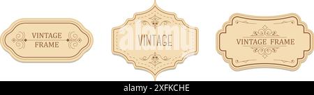 Set mit Vintage-Etiketten und Rahmen Stock Vektor