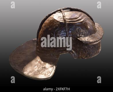 Der antike römische Helm der Berzovia-Festung (Caraș-Severin). Anfang des 2. Jahrhunderts n. Chr. Bukarest. Stockfoto