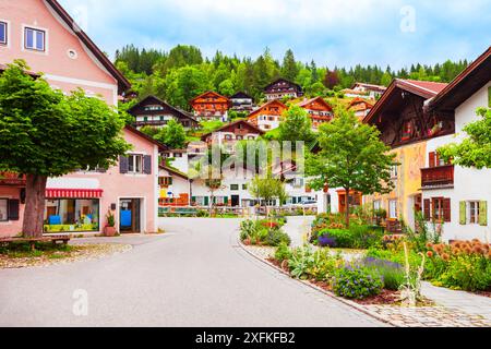 Schönheitshäuser in der Mittelenwalder Altstadt in Bayern Stockfoto