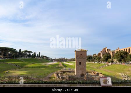 Der Circus Maximus (Circo Massimo) ist ein ehemaliges römisches Wagenrennen-Stadion in Rom Stockfoto