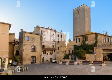 Tarquinia, Blick auf die Altstadt. Viterbo, Latium, Italien. Stockfoto