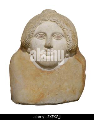 Anthropomorpher phönizischer Sarkophag-Deckel, 5.-4. Jahrhundert v. Chr., aus Sidon Stockfoto