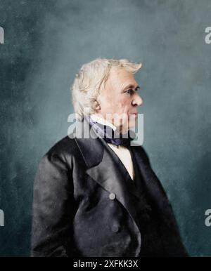 Zachary Taylor, halblanges Porträt, Kopf im Profil nach rechts. Zwischen 1844 und 1849. Produziert von Mathew Bradys Studio, Stockfoto