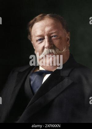 William Howard Taft, Kopf-und-Schultern-Porträt, nach vorne gerichtet. März 1909. 52 Jahre alt. Unbekannter Fotograf. Stockfoto