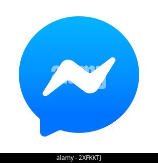 Kiew, Ukraine - 10. Februar 2021: Facebook Messenger-Symbol, Vektor-Illustration. Facebook ist ein bekannter Social-Networking-Dienst Stock Vektor