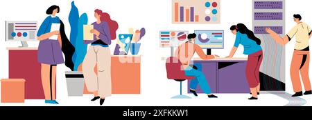 Business Team Diskutiert Projektideen Stock Vektor