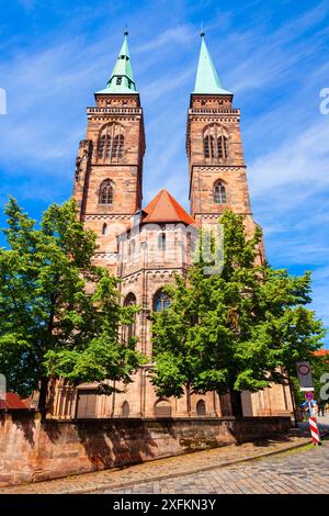St. Sebaldus oder St. Sebald Kirche in der Nürnberger Altstadt. Nürnberg ist die zweitgrößte Stadt des bayerischen Bundesstaates in Deutschland. Stockfoto
