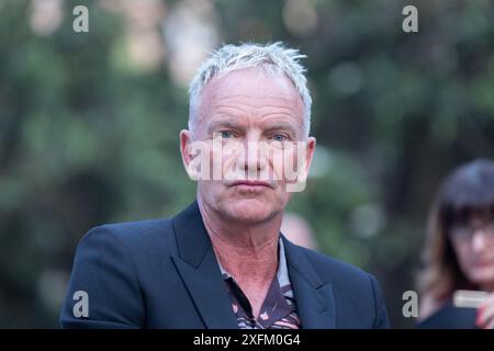 3. Juli 2024, Rom, Italien: Sting nimmt am roten Teppich der 64. Ausgabe des Goldenen Globus Teil, dem Filmpreis, den die Foreign Press an das italienische Kino vergibt (Credit Image: © Matteo Nardone/Pacific Press via ZUMA Press Wire). Nicht für kommerzielle ZWECKE! Stockfoto