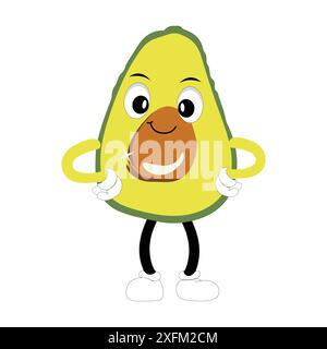 Cartoon Avocados Maskottchen Charaktere, handgezeichneter Kritzelstil Cartoon Figur Illustration Icon Design Avocado Cartoon Stock Vektor